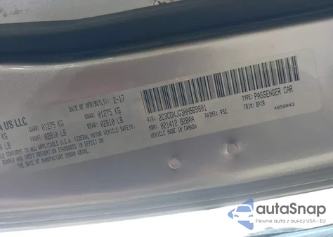 2017 Dodge Charger Sxt Awd z USA, uszkodzony, nr VIN 2C3CDXJG3HH569801